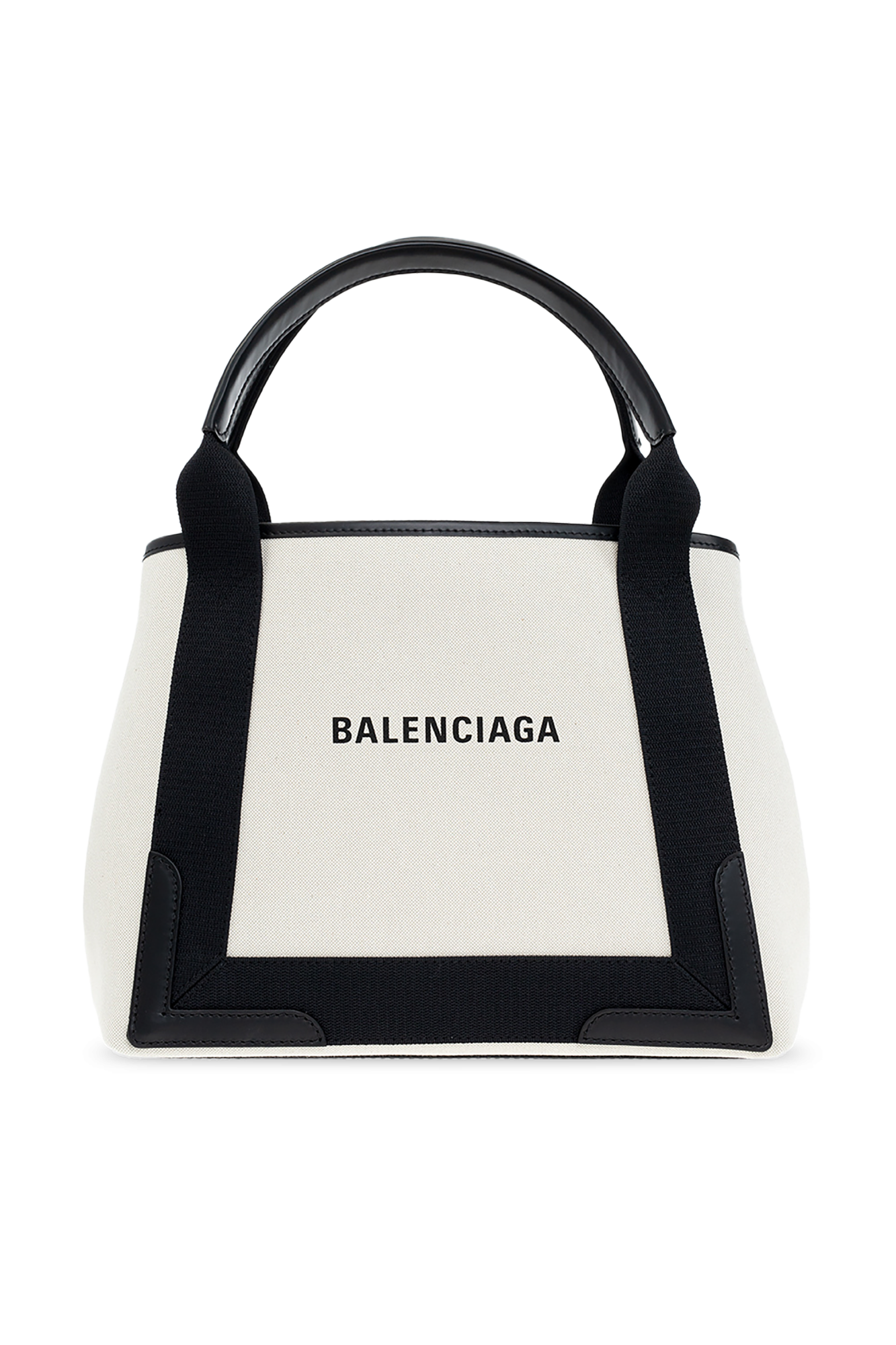 SALE♪関税込【BALENCIAGA】 NAVY CABAS XS 2WAYバッグ Balenciaga Black Canvas x Calfskin XS Navy Cabas 2way